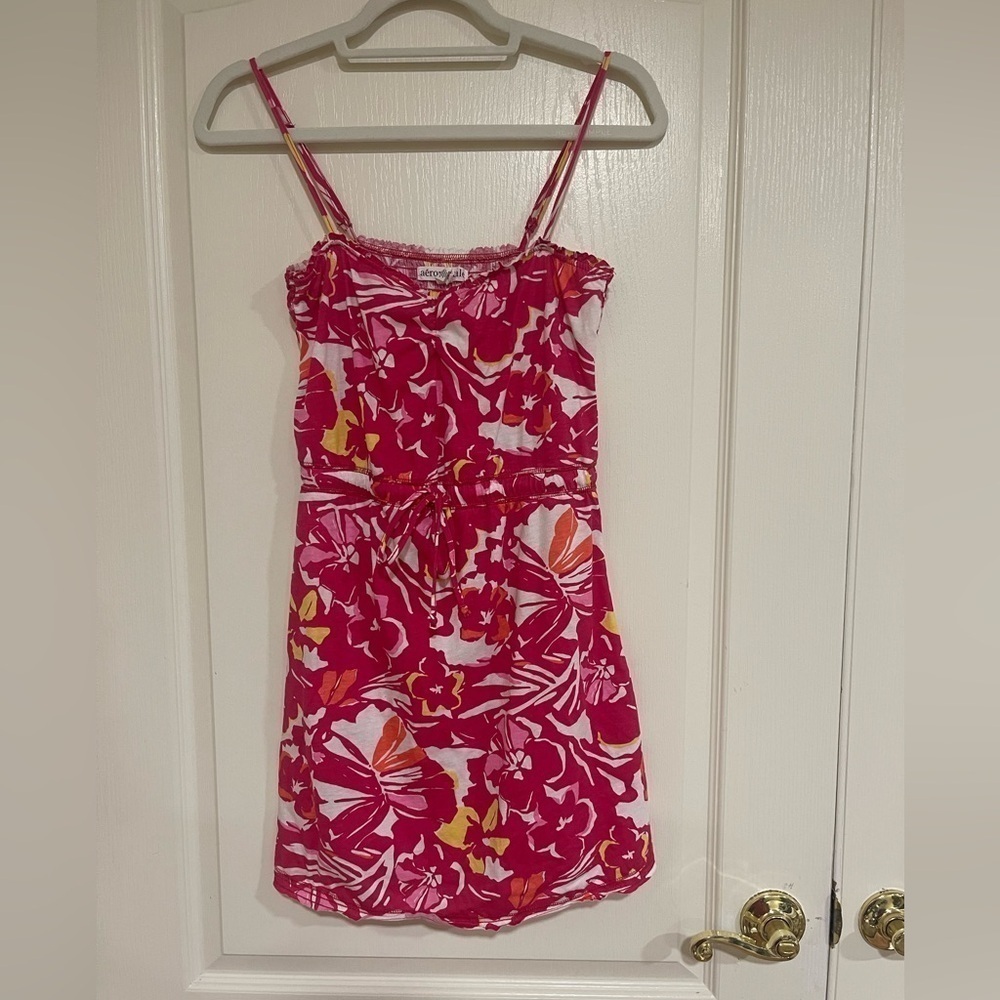 Aeropostale pink, yellow, and white floral dress​​​​​​​​​